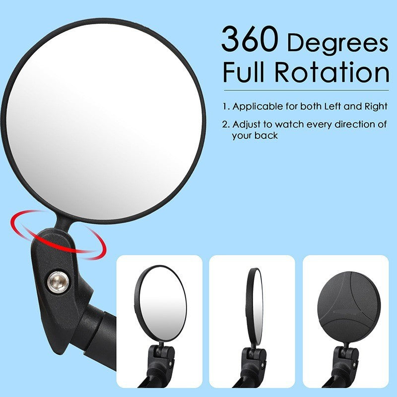 Bike Mirrors 2 Pack - Wide Angle Handlebar Rearview Mirrors for Cycling