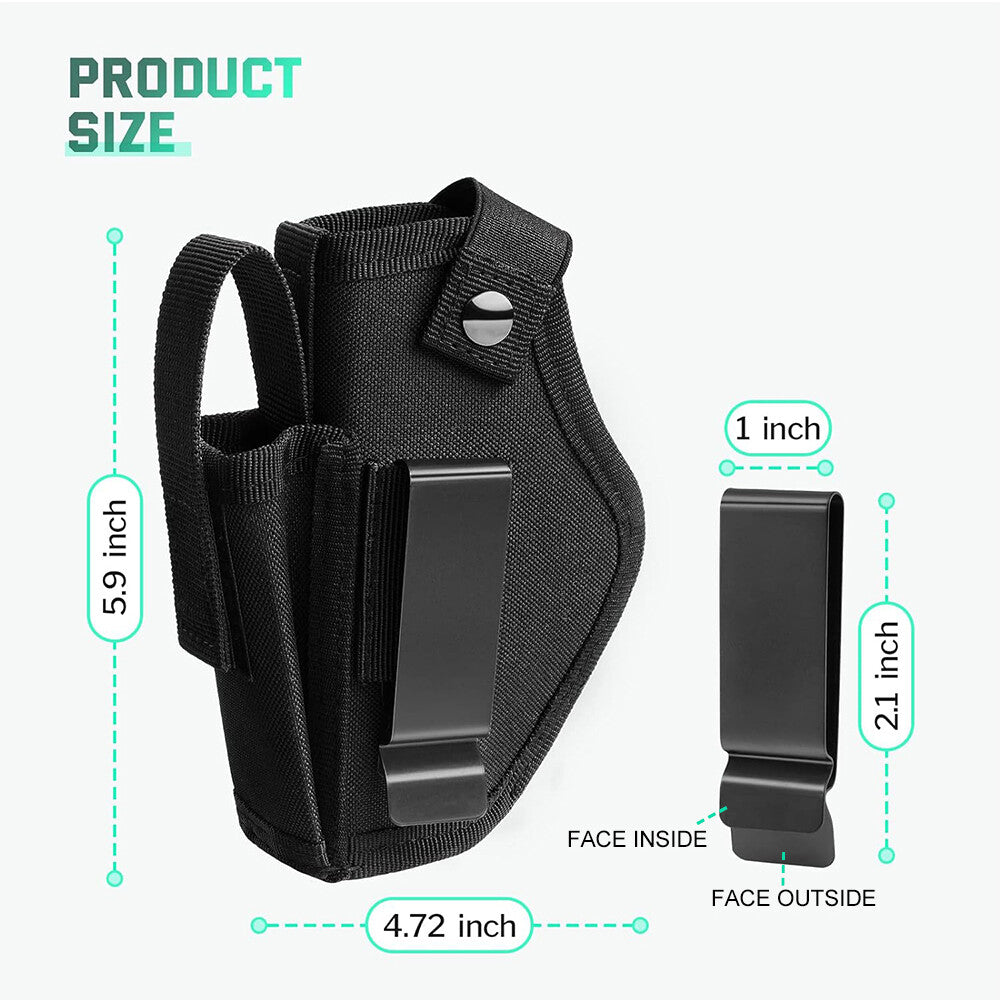 Concealed Pistol Holster with Universal Magazine Pouch for Left/Right Hand Carry - Tactical Gun Carry Case