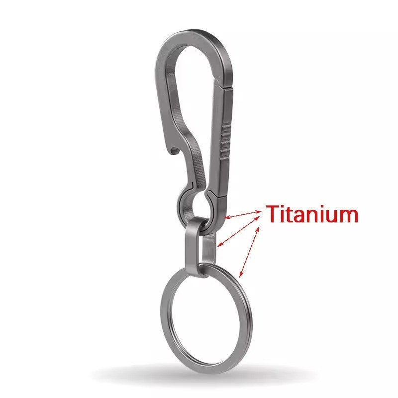Titanium Carabiner Keychain with Bottle Opener - Camping, Hiking, Travel Accessory