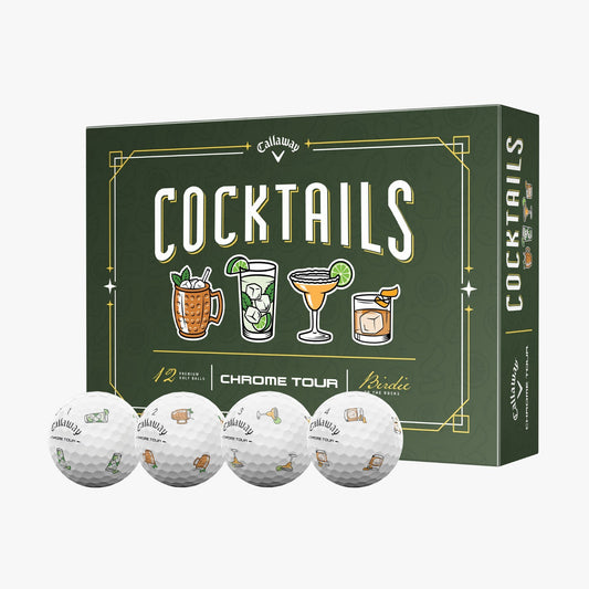 Limited Edition Chrome Tour Cocktail Golf Balls - Set of All Styles