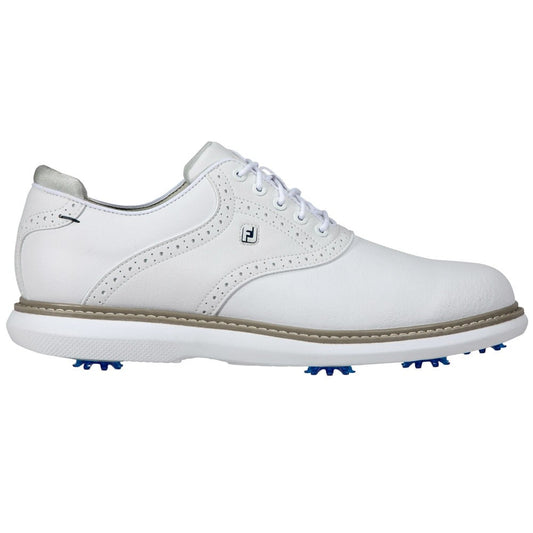 Men's Waterproof Golf Shoes - Traditions Classic White Gray Leather