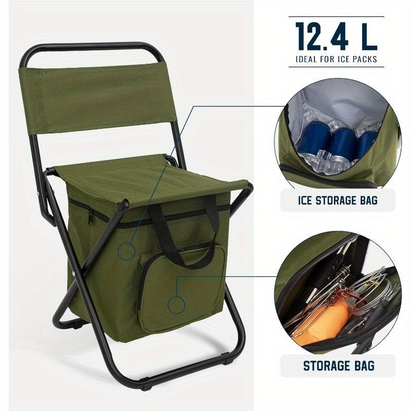 Portable Folding Camping Chair with Backrest Lightweight Compact Stool