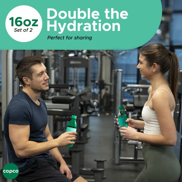 16.9oz Leak-Proof Reusable Water Bottle Set with Non-Slip Sleeve