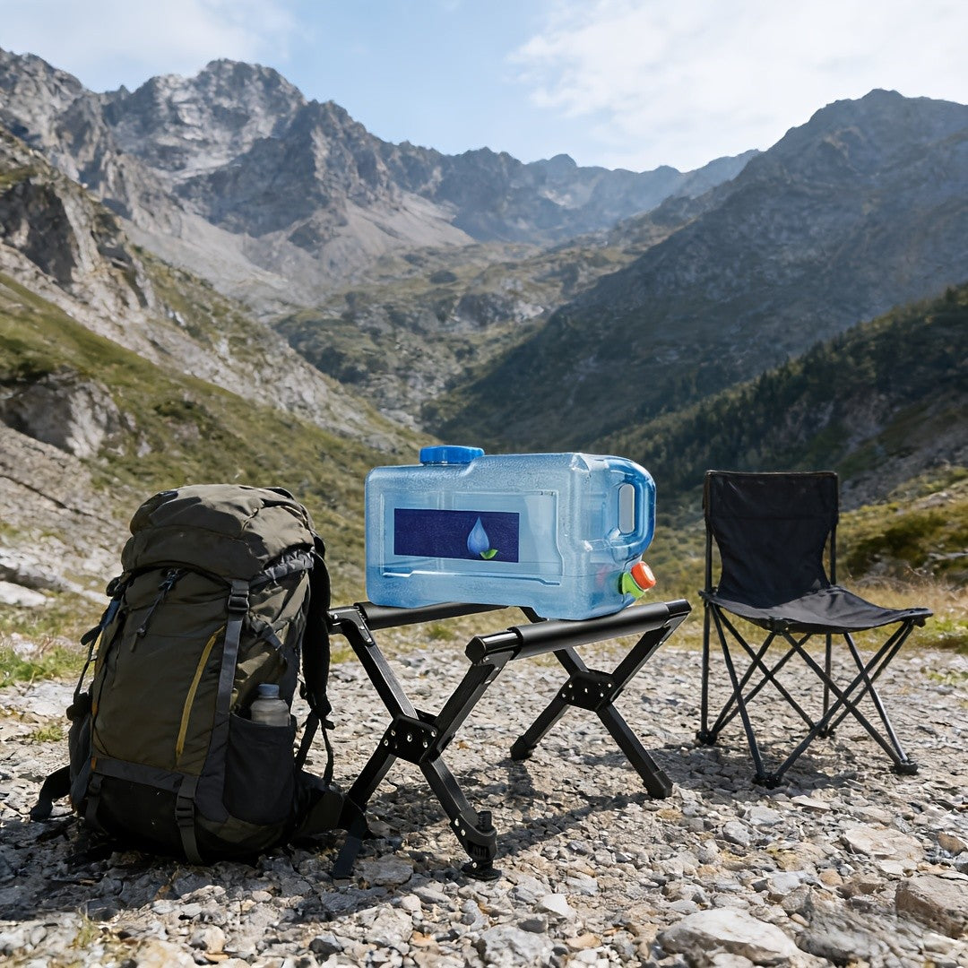 Heavy-Duty Aluminum Alloy Ice Bucket Rack with Non-Slip Base | Collapsible Outdoor Cooler Stand