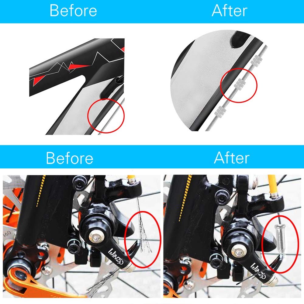 4-Piece Bicycle Brake and Shifter Cable Set for Mountain Bikes