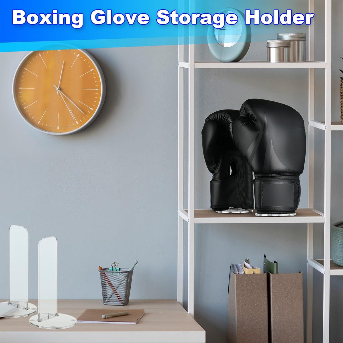 Boxing Glove Holder Rack Display Stand Acrylic Vertical Storage for Gloves