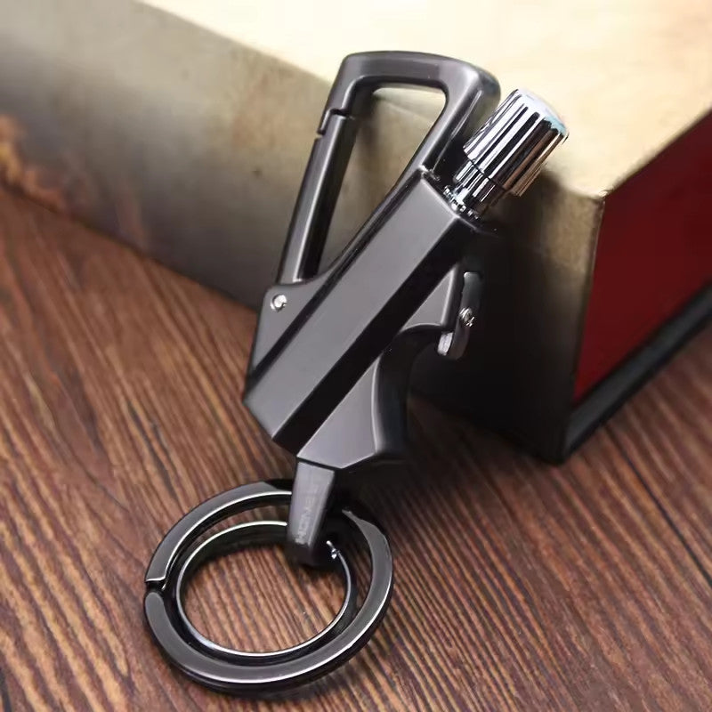 Portable Windproof Match Lighter with Keychain Bottle Opener - Outdoor Survival Tool