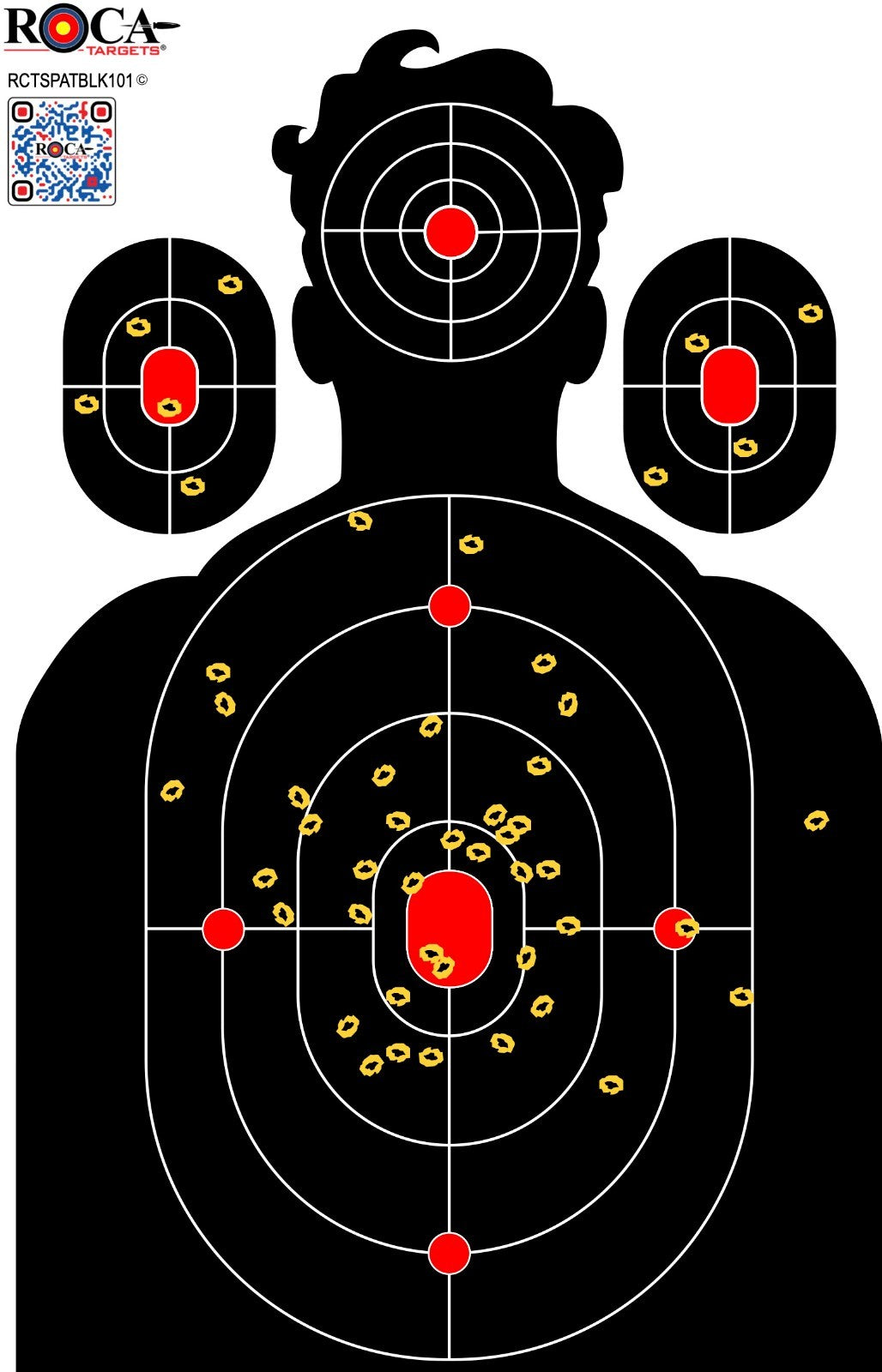 Reactive Shooting Target Set - Impact Silhouette Targets for Range Practice 18x24 inch 10 Pack
