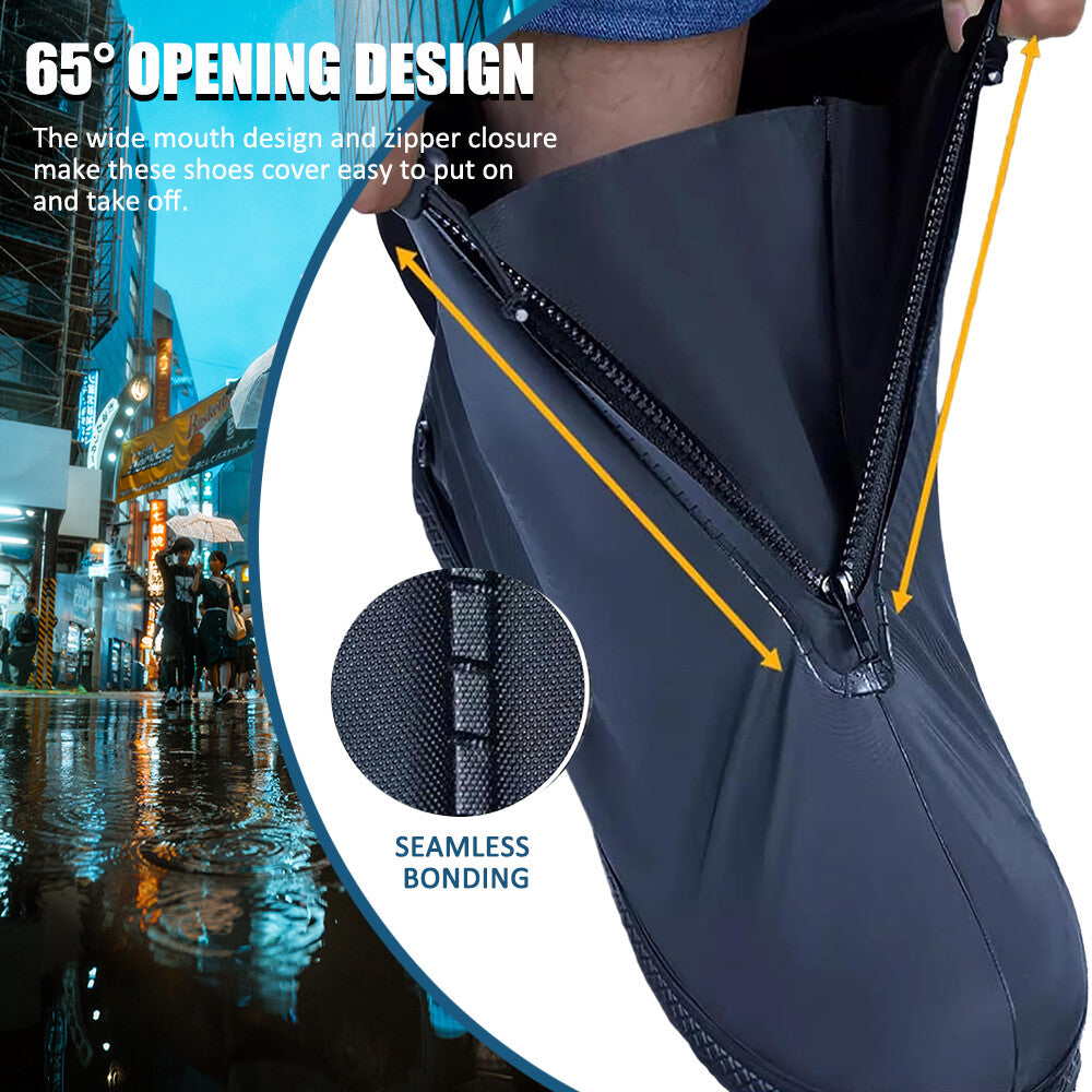 Reusable Waterproof Shoe Covers for Rain Snow Boots - Anti-Slip Rubber Protector