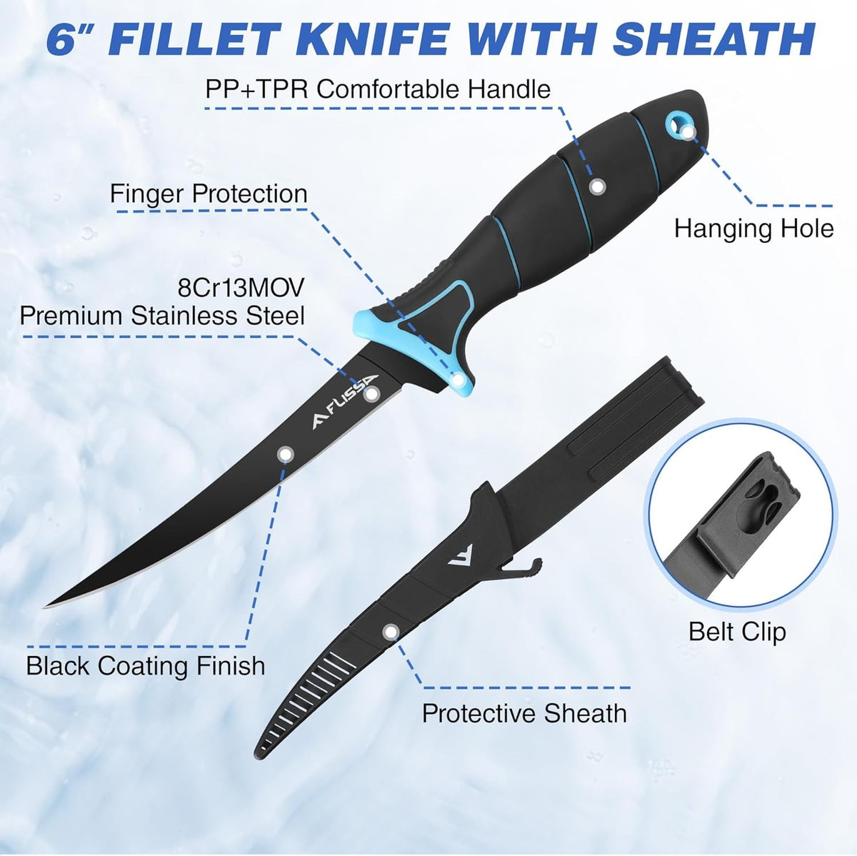 Fish Fillet Set with Knife, Mat, Sharpener & Gloves – Fish Cleaning Kit