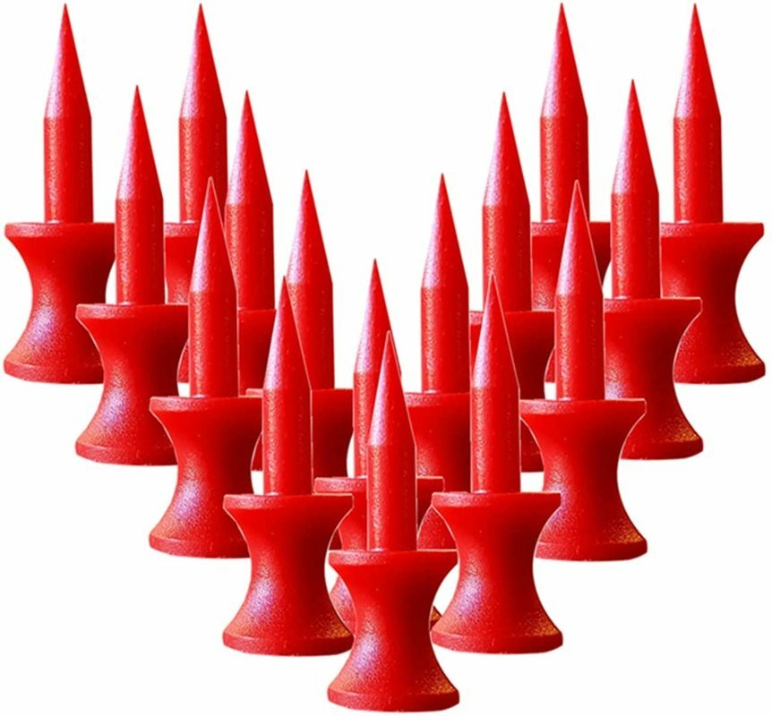 Plastic Red Golf Tees 1/4 Inch Height - Pack of 50, Durable & Recyclable