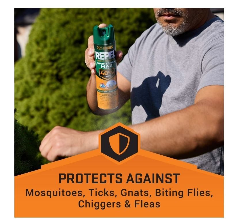 (4 Pack) Outdoor Insect Repellent Spray with 40% DEET - Long-Lasting Mosquito & Tick Protection
