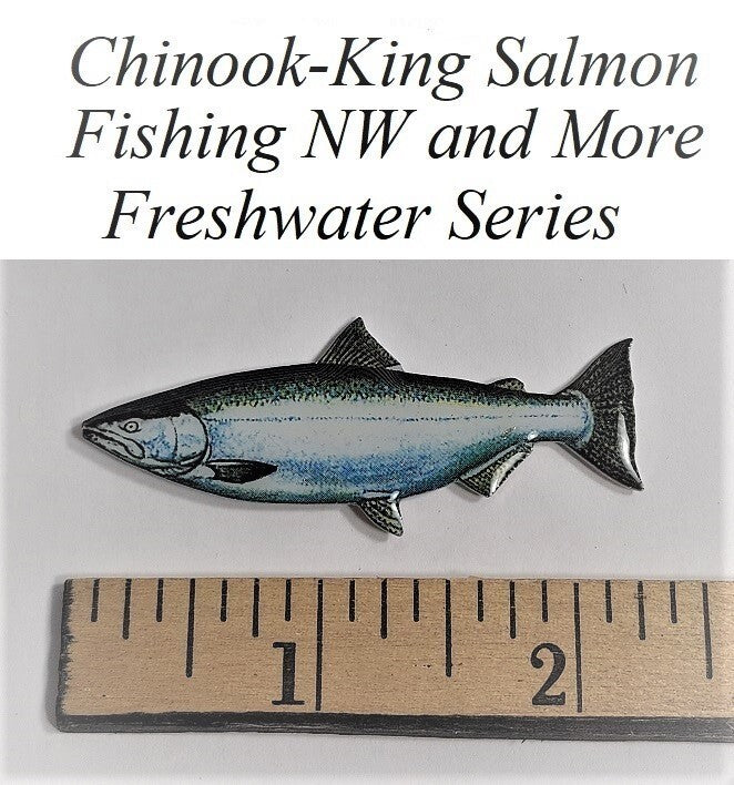 Salmon Hat Pin - Chinook King Salmon Lapel Pin for Outdoor Enthusiasts
