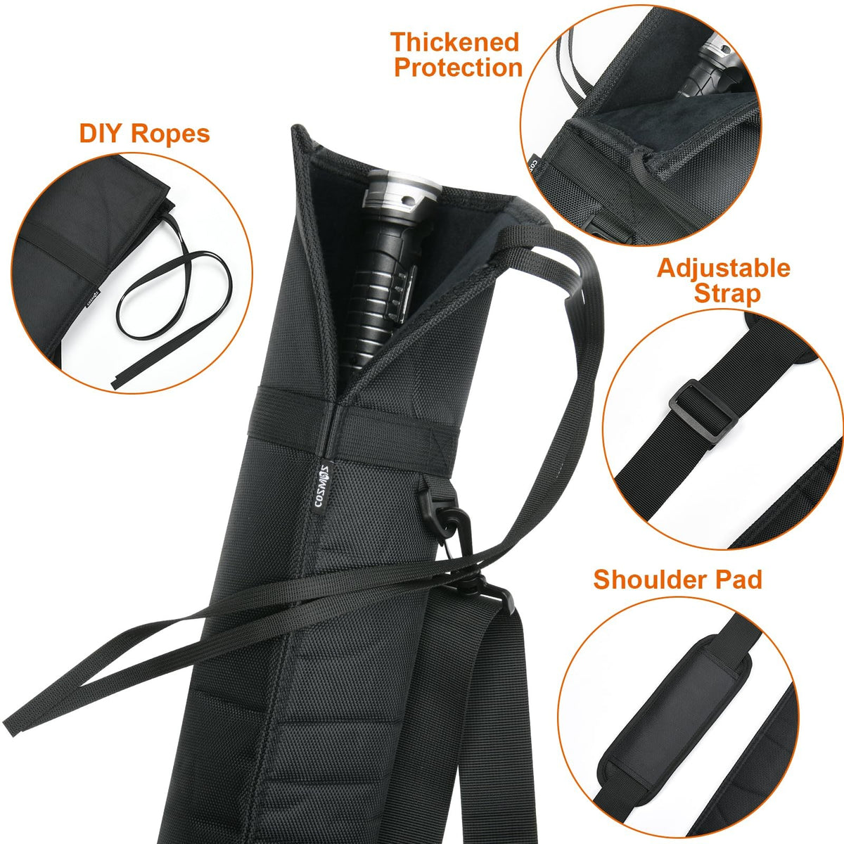 50-Inch Lightsaber Carrying Bag with Shoulder Strap - Heavy Duty Sheath for Cosplay & Collectibles