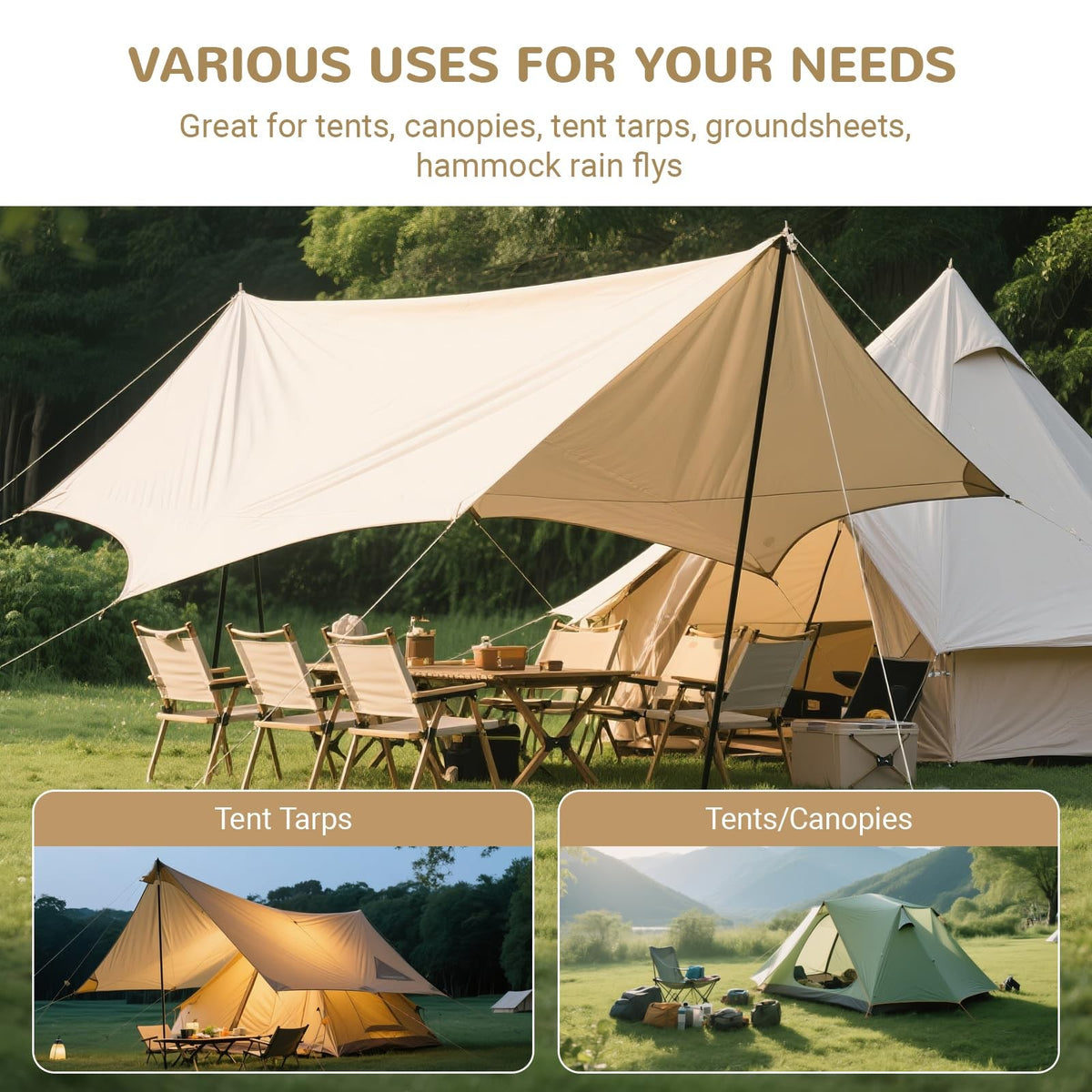 Ultralight Aluminum Tent Stakes 15 Pack with Reflective Cord & Y-Beam Design