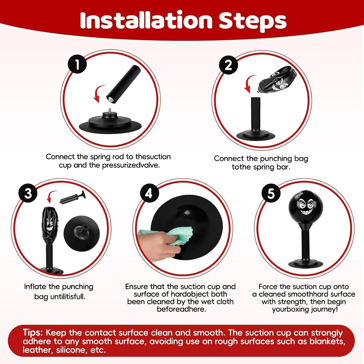 Desktop Punching Bag with Suction Cup for Stress Relief and Focus