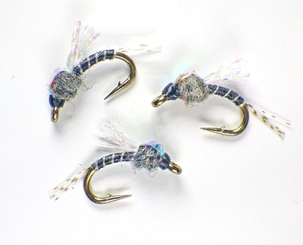 Premium Trout Fly Fishing Flies - UV Gray Nymphs Guide Flies - All Sizes