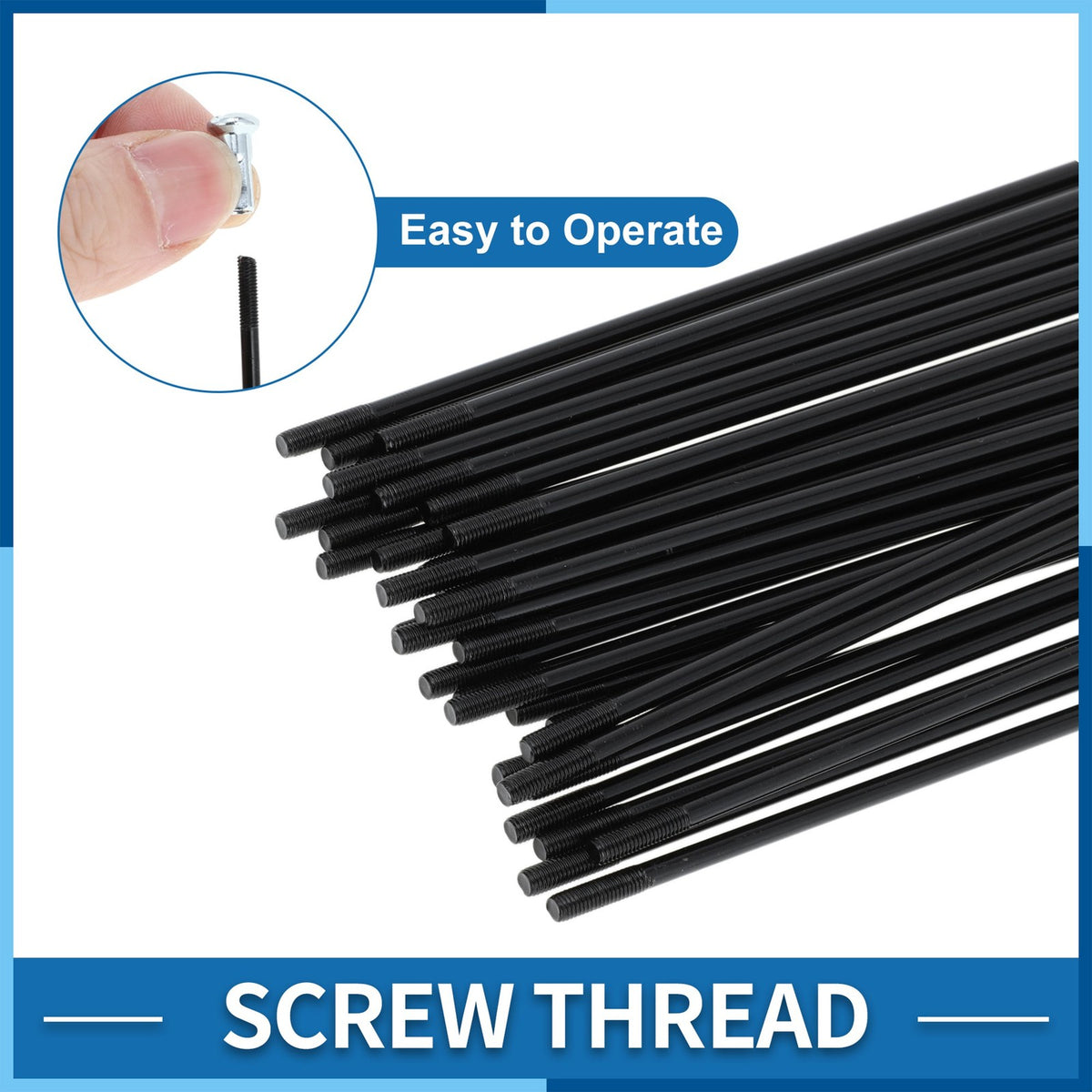 12G 170mm Bicycle Spokes and Nipples Set - Carbon Steel Wheel Replacement
