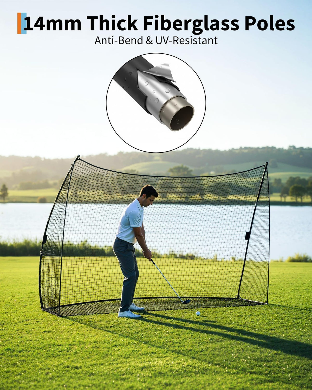 10x7FT Portable Golf Practice Net with Carry Bag - Swing Training Equipment