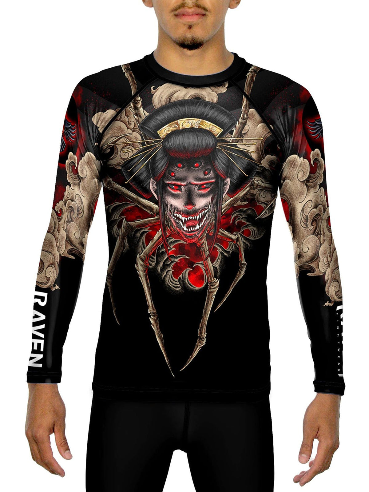 Men's Rash Guard for MMA BJJ Fighting - Jorogumo Spider Design