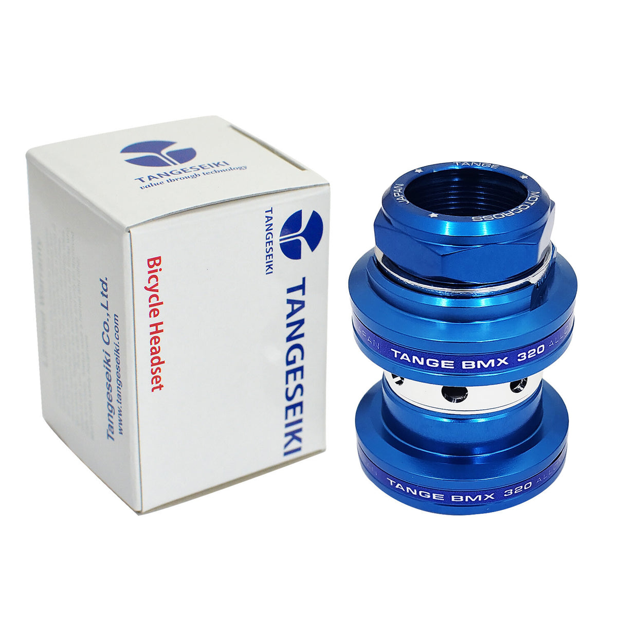BMX Bicycle Headset 1 Inch Threaded Alloy Cup - Blue, Tange MX320