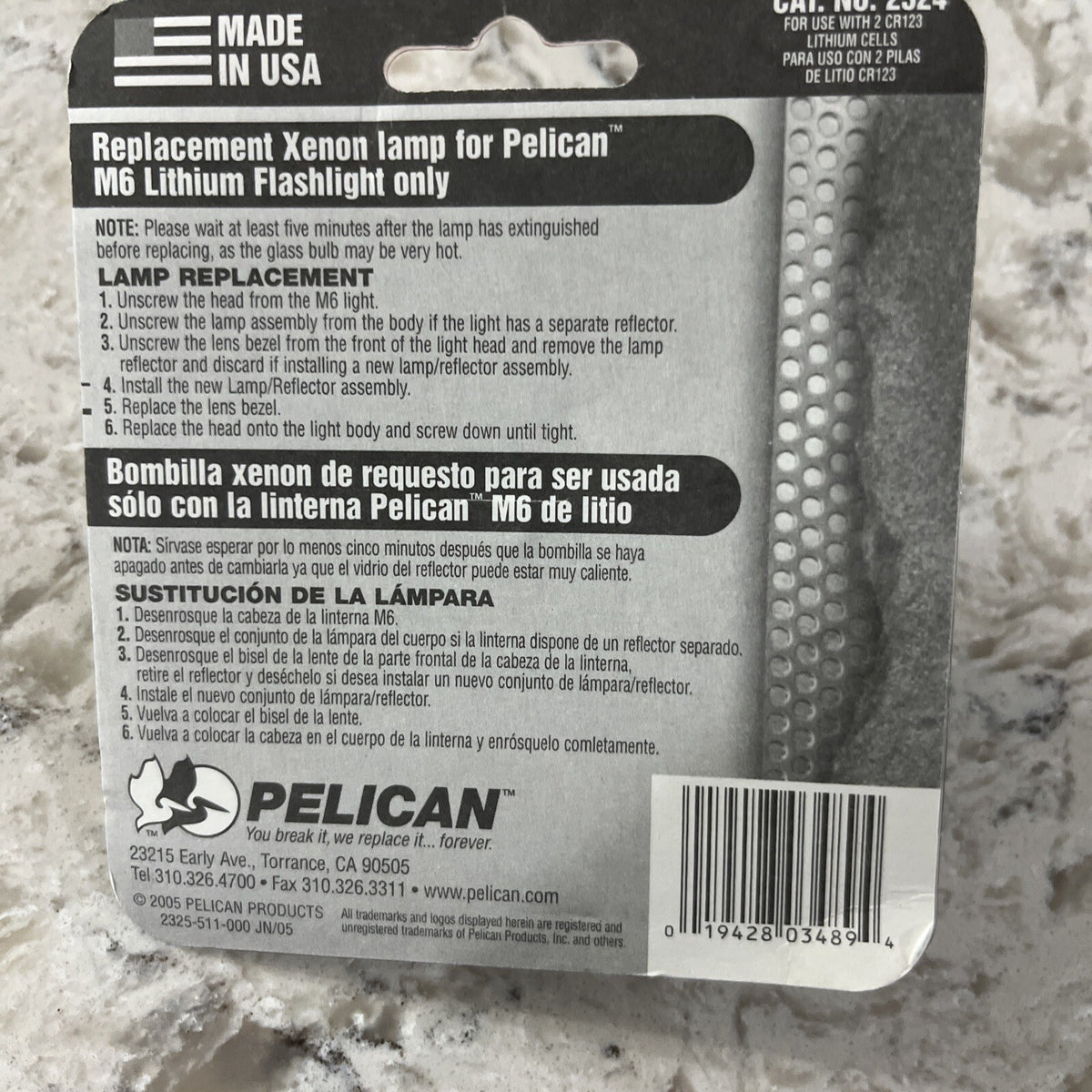 Pelican Bulb Lamp Module 2324 for M6 Lithium Flashlight - Genuine Replacement Part