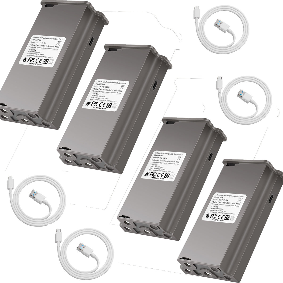4 Pack High-Capacity 7000mAh Camera Batteries for Trail & Hunting Cameras