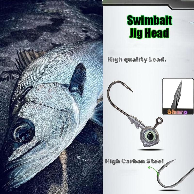20Pcs Luminous Eye Jig Heads for Bass Trout Saltwater Fishing - Multiple Sizes
