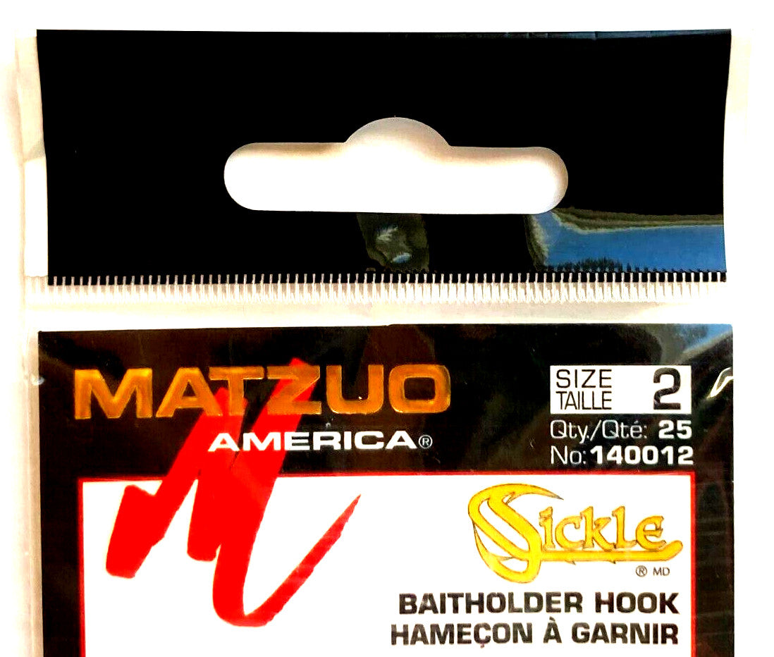 Matzuo Size 2 Sickle Baitholder Hooks Black Chrome Pack of 50