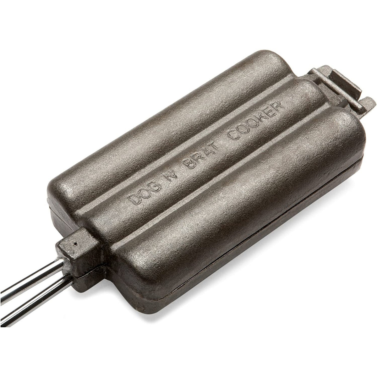 Cast Iron Hot Dog and Brat Cooker with Long Handle for Campfire Cooking