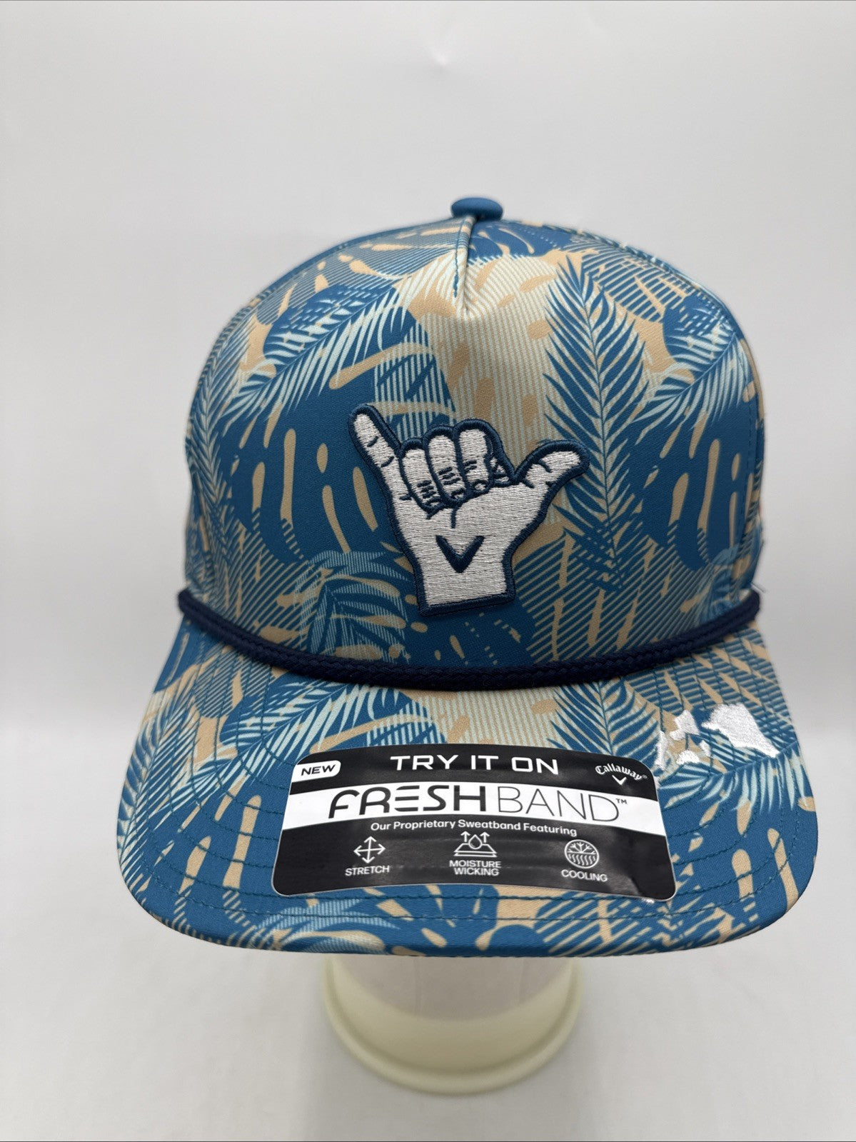 Callaway Teal Rope Detail Baseball Cap - Hawaii Shaka Style, Snap Back