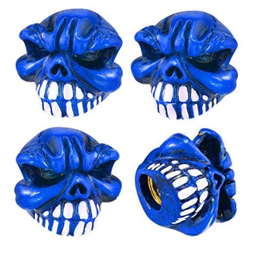 Car SUV Bike Truck Skull Valve Stem Cap 4 Pack - Tire Valve Covers