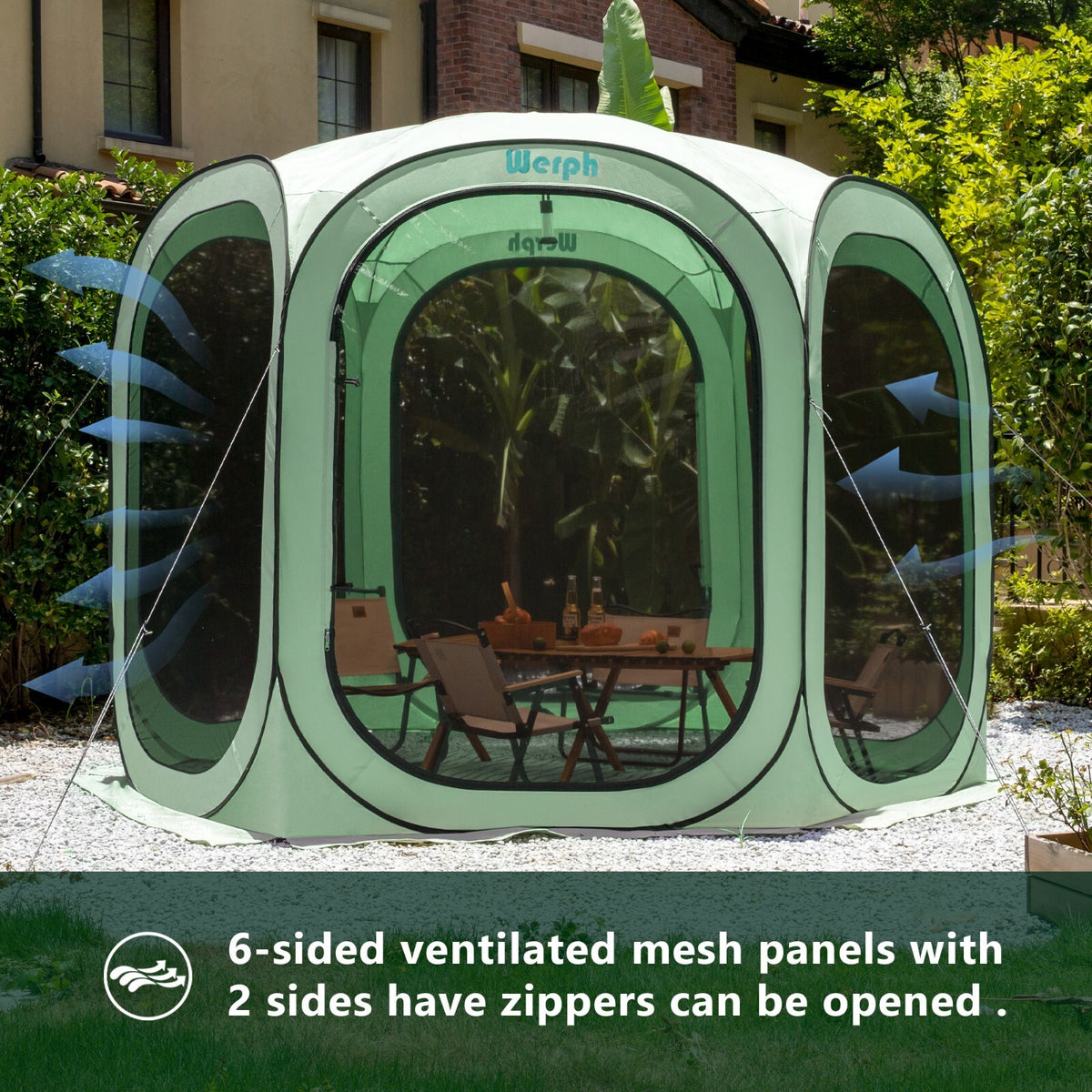 10x10 Pop Up Screen Tent Canopy with Mosquito Net for Camping & Outdoor