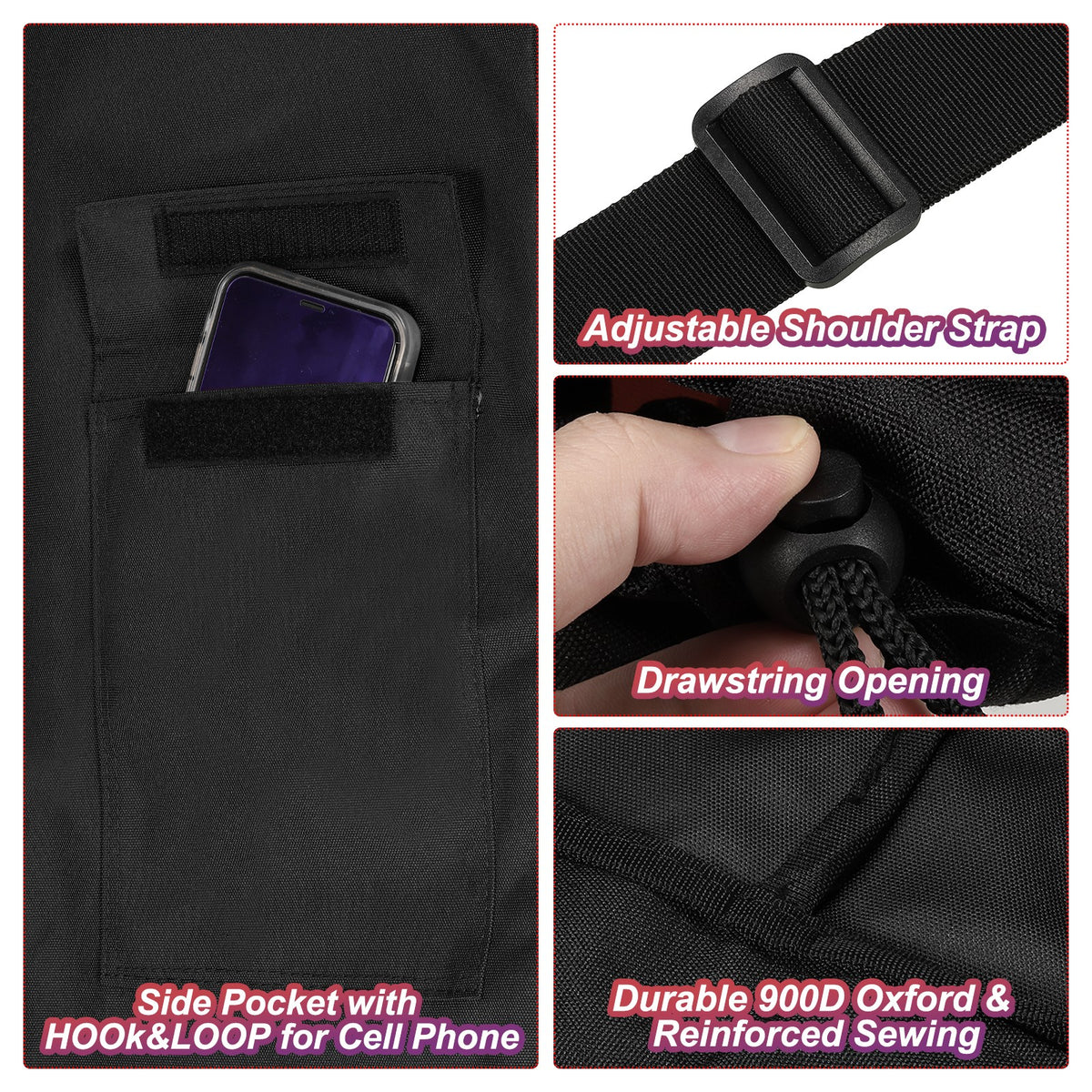 47-Inch Foldable Camping Chair Carry Bag with Side Pocket