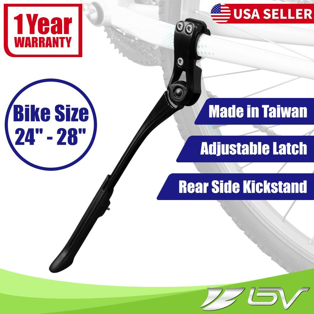 Adjustable Alloy Bicycle Kickstand for 24-28 Inch Mountain & Road Bikes