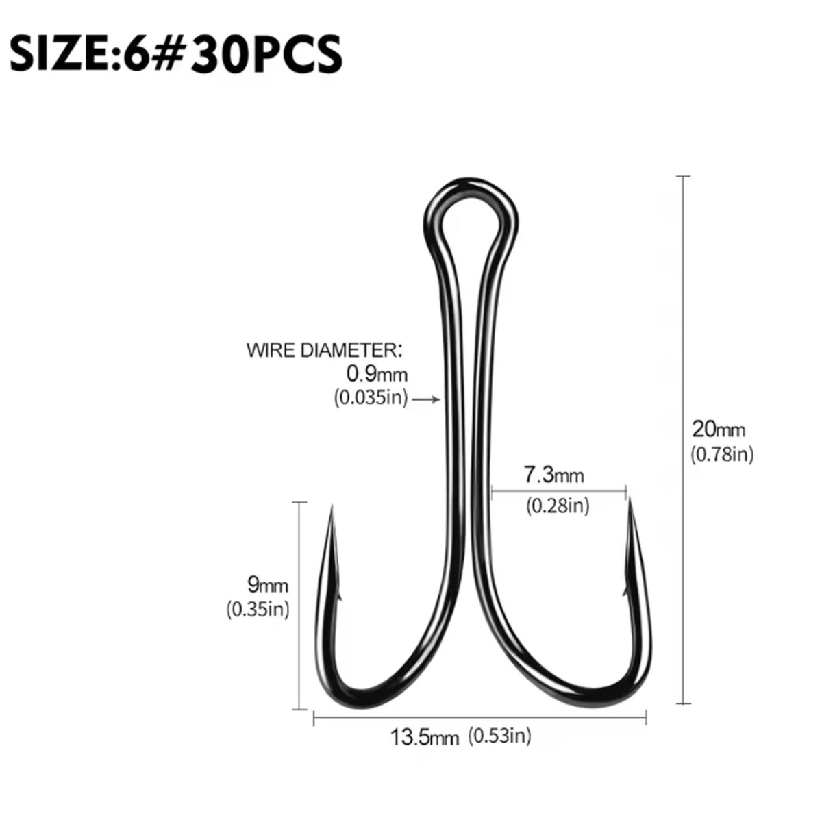 Double Fishing Hooks Carbon Steel Durable Toad Frog Hook Set - Multiple Sizes