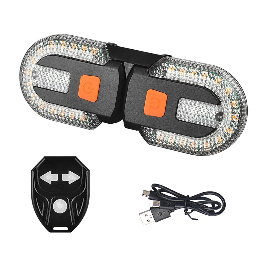 Bike Turn Signal Lights 2-Pack USB Rechargeable Front Rear with Remote