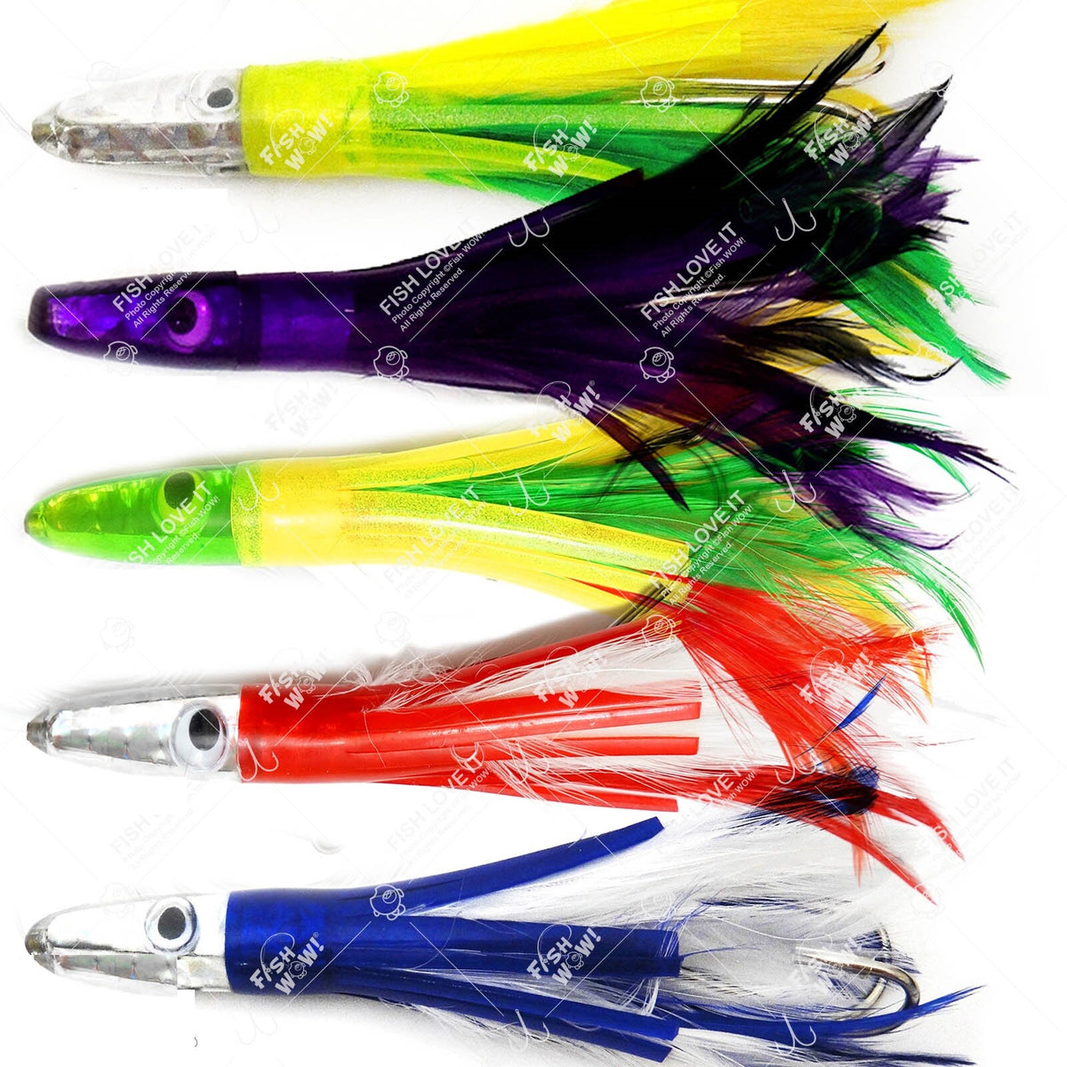 6-Inch Fish Trolling Tuna Feather Rig - Big Game Saltwater Lure