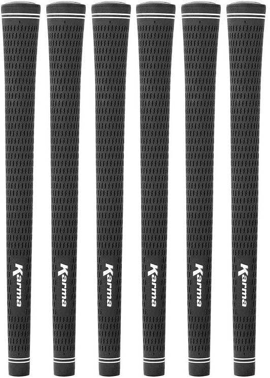 Karma Velour Black Golf Grips Standard Size 51g Round & Ribbed Core
