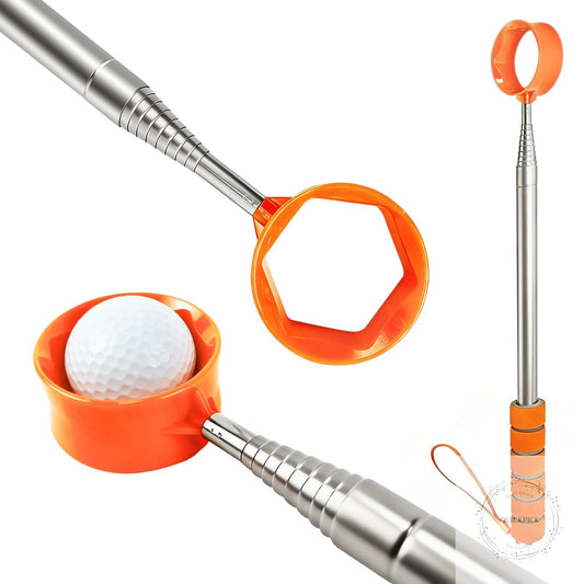 Telescopic Golf Ball Retriever 9-Foot Stainless Steel Shaft Heavy Duty