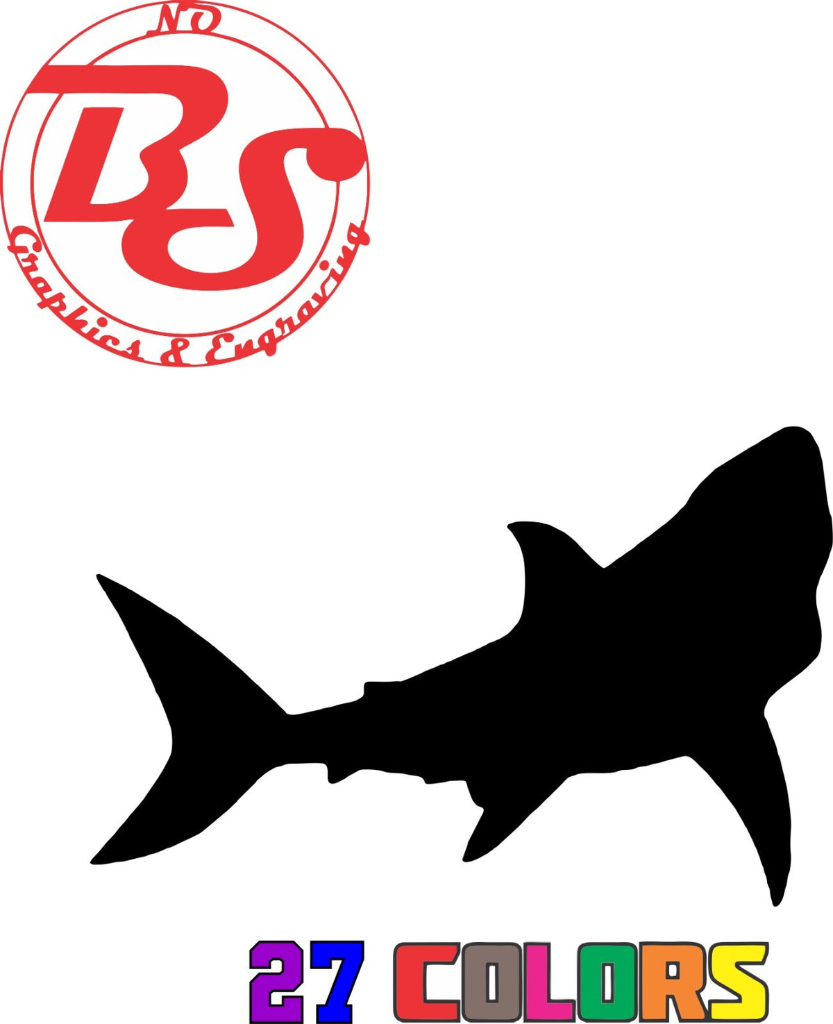 6-Inch Ocean Fish Vinyl Decal - Shark Great White Hammerhead Ocean Salt Water Fish