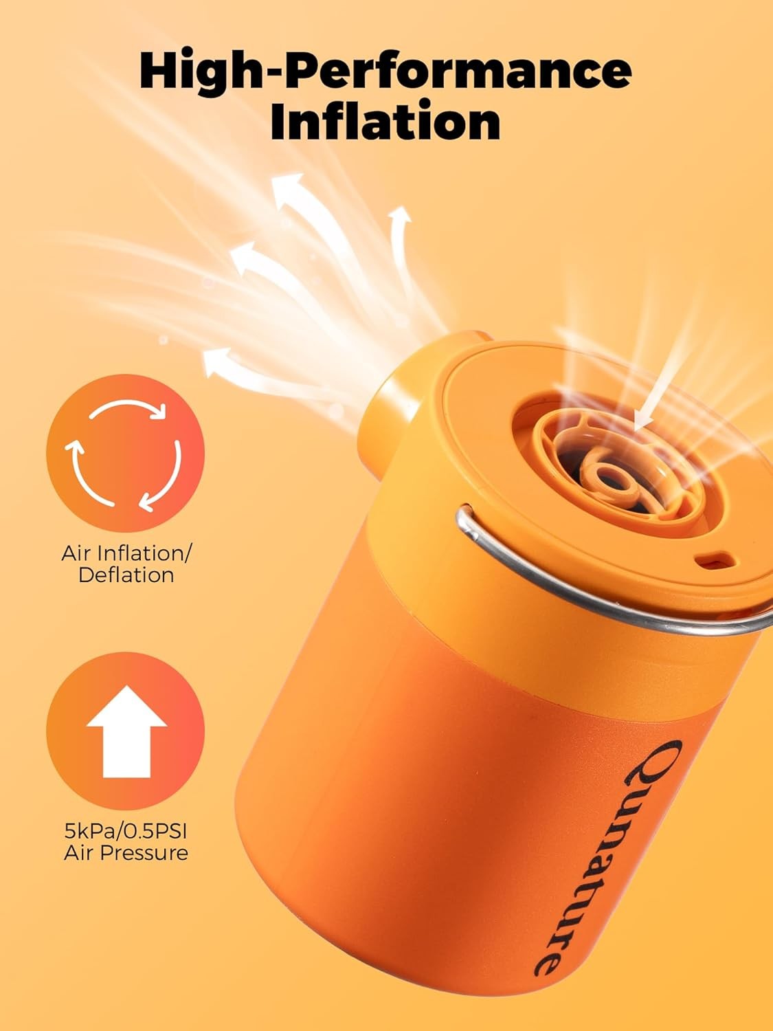 Mini Air Pump Portable Rechargeable Inflatable Pump with Camping Light