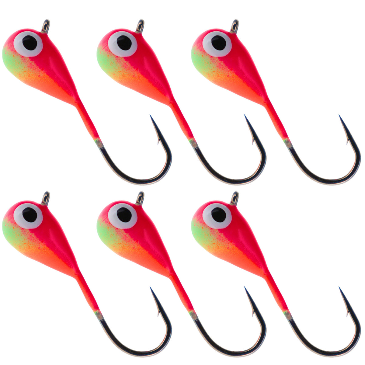 Ice Fishing Jigs Tungsten Lures for Panfish Crappie Perch Glow-Effect