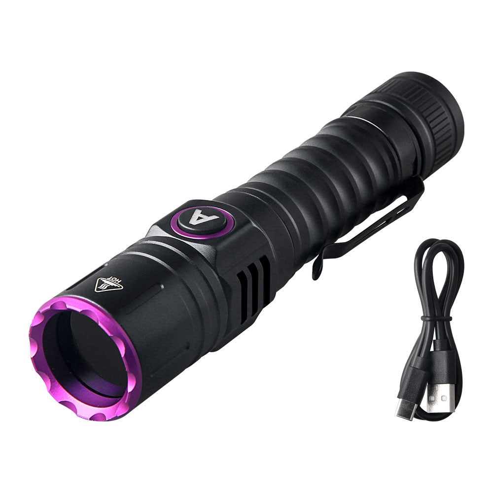 15W UV LED Flashlight Blacklight with USB-C Charging Inspection Torch