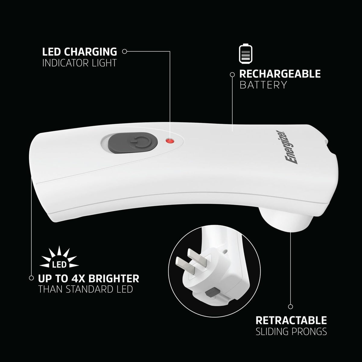 Rechargeable LED Emergency Flashlight Wall Plug-In Light for Power Outages