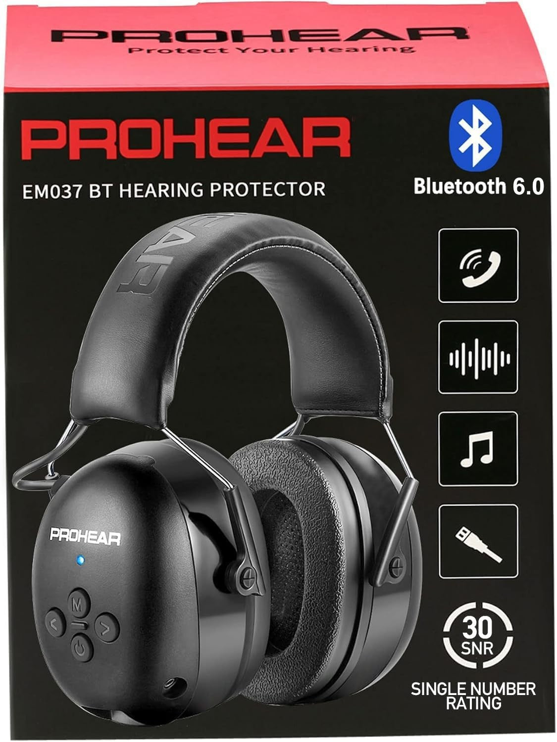 Bluetooth Hearing Protection Ear Muffs 30dB Noise Cancelling Safety Ear Muffs