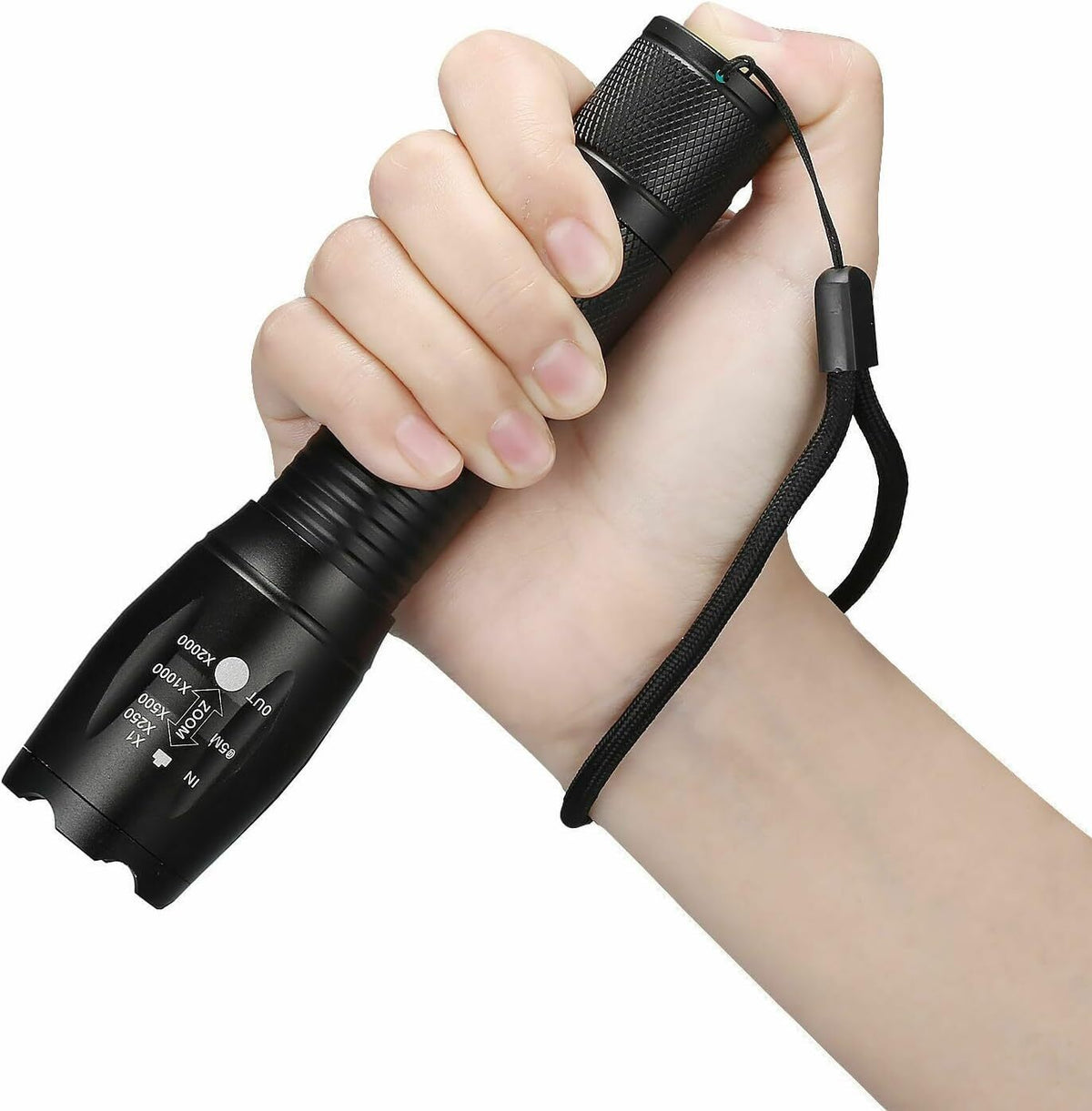 2-in-1 White and Red LED Flashlight with Zoomable Focus - Pocket-sized Torch