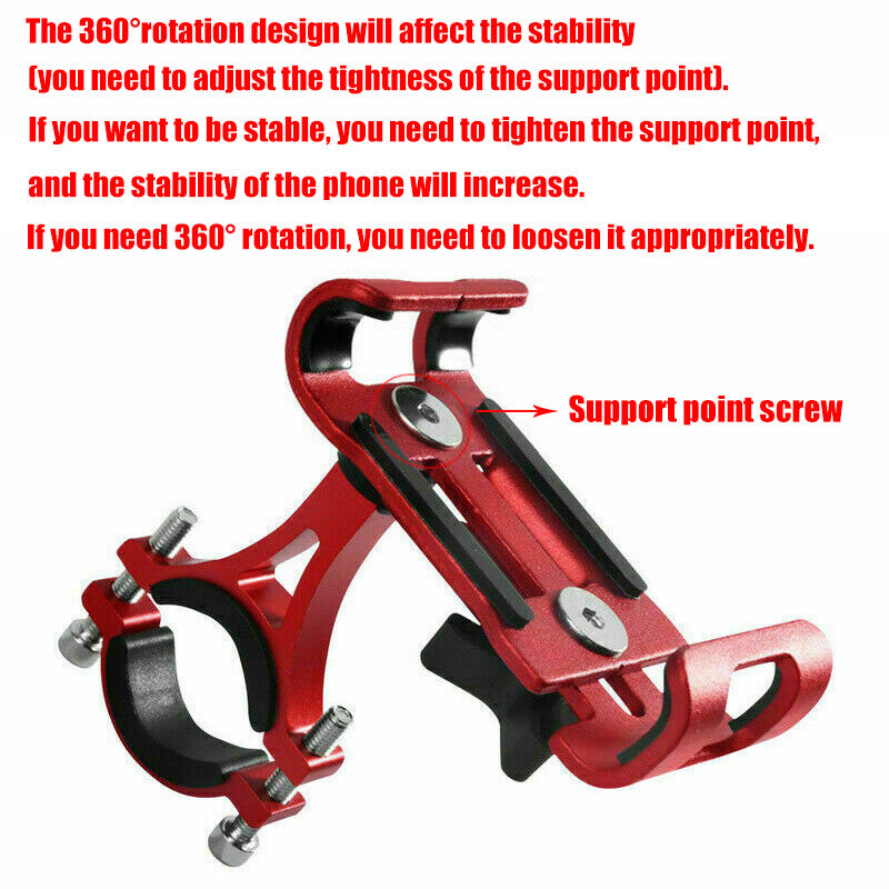 Universal 360° Aluminum Handlebar Phone Mount for Bikes and Motorcycles