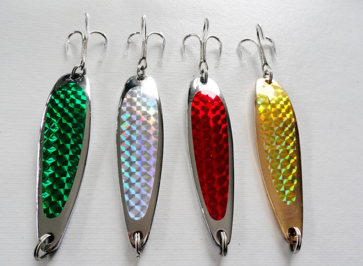 4 Pcs 2oz Casting Crocodile Fishing Spoons Trolling Lures - Multi Color