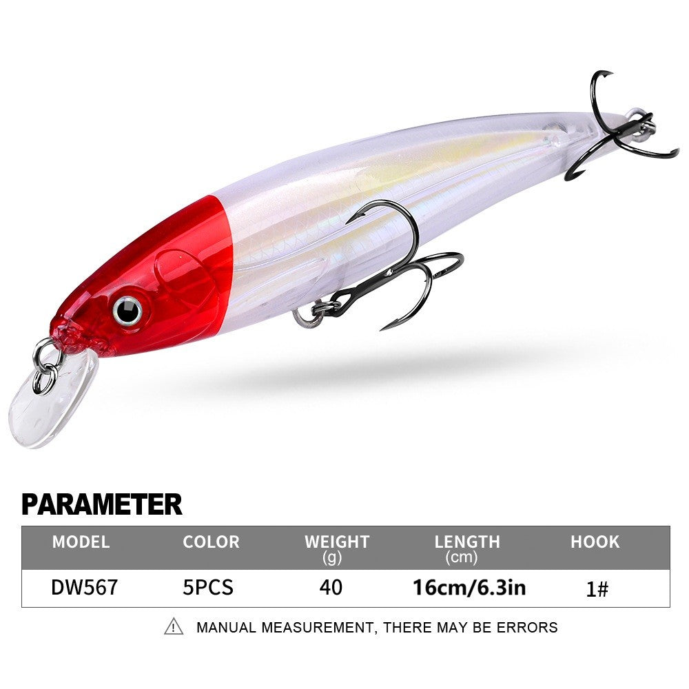 5pcs Deep Sea Fishing Lures Saltwater Trolling Baits for Marlin Tuna